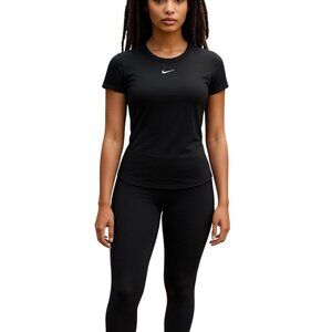 NWT Nike Nike Luxe Dri-FIT Short Sleeve Black Performance Shirt DD0618 Womens XS